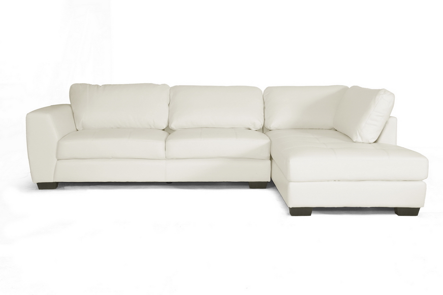 baxton studio orland leather modern sectional sofa set